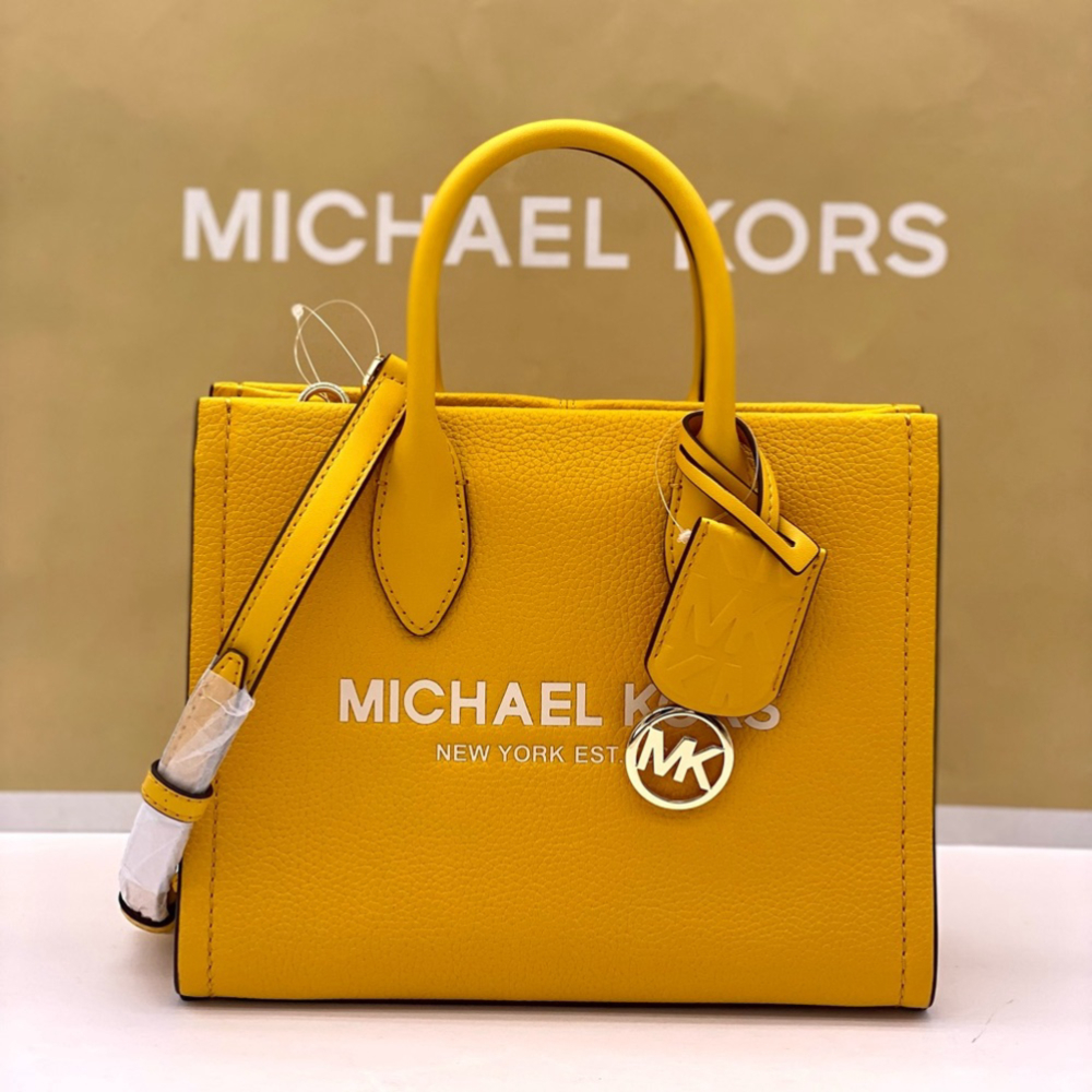 Michael Kors Mirella Small Shopper Top Zip Tote Crossbody Jasmine Yellow